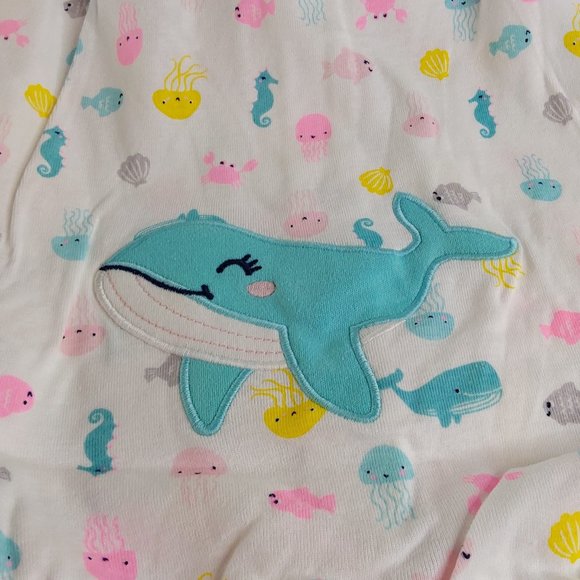 'CARTER'S' ROMPER OUTFIT SEA LIFE & WHALE ON MY BUM - Picture 3 of 11
